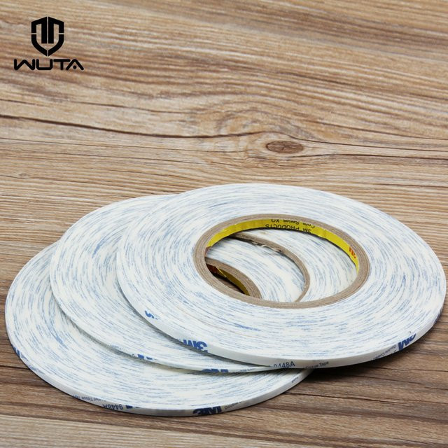WUTA doppelseitiges Klebeband weiß, ultradünn und stark klebend für DIY-Lederhandwerk, 50 Meter - Bild 1