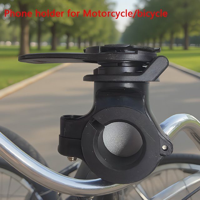 Drehbare Fahrrad- und Motorrad-Lenkerhalterung mit Verriegelung und Vibrationsdämpfung in Schwarz und Gelb - Bild 1