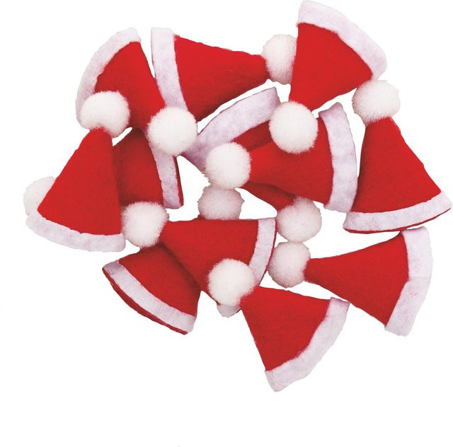 Rico Design Mini-Weihnachtsmützen in Rot, 12 Stück, B: 3,5 cm x H: 2,0 cm - Bild 1