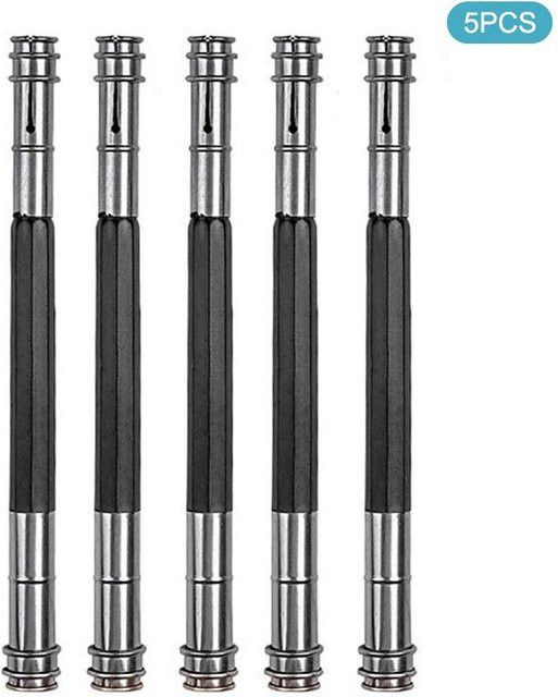 Darron 5er Set verstellbare Bleistiftverlängerungshalter aus Metall mit Doppelkopf in Silber für Skizzen und Farbkohlestifte - Bild 1