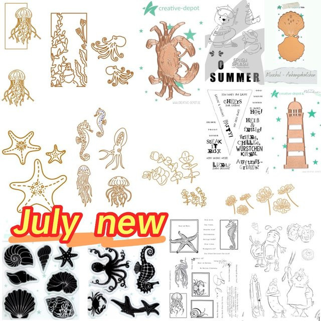 Doodle Strandkorb Metall-Stanzformen und Stempel Set für DIY Scrapbooking und Papierkarten in Multicolour - Bild 1