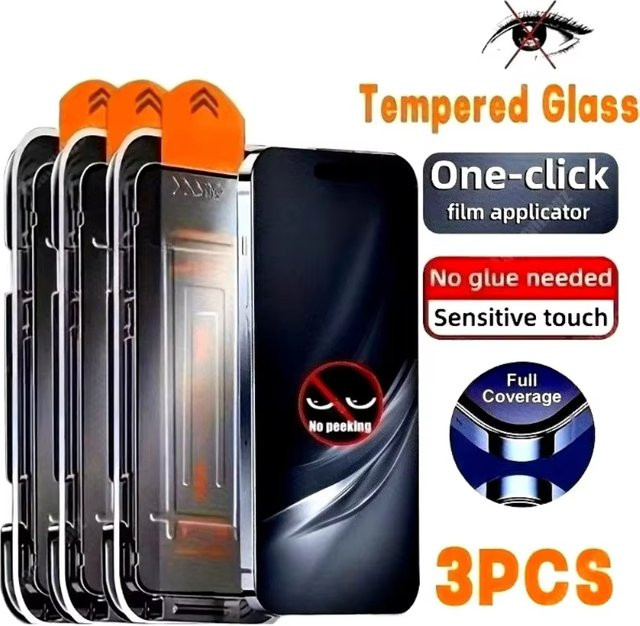 Samsung Anti-Spy Panzerglas Displayschutzfolie mit Fingerabdruck-Entsperrung für Galaxy S25 Ultra S24 S23 S26 Android Sichtschutzglasfolie transparent - Bild 1