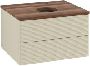 V&B Waschtischunterschrank Antao mit Frontstruktur in Weiss, B/T/H: 60 x 36 x 50 cm - Bild 1
