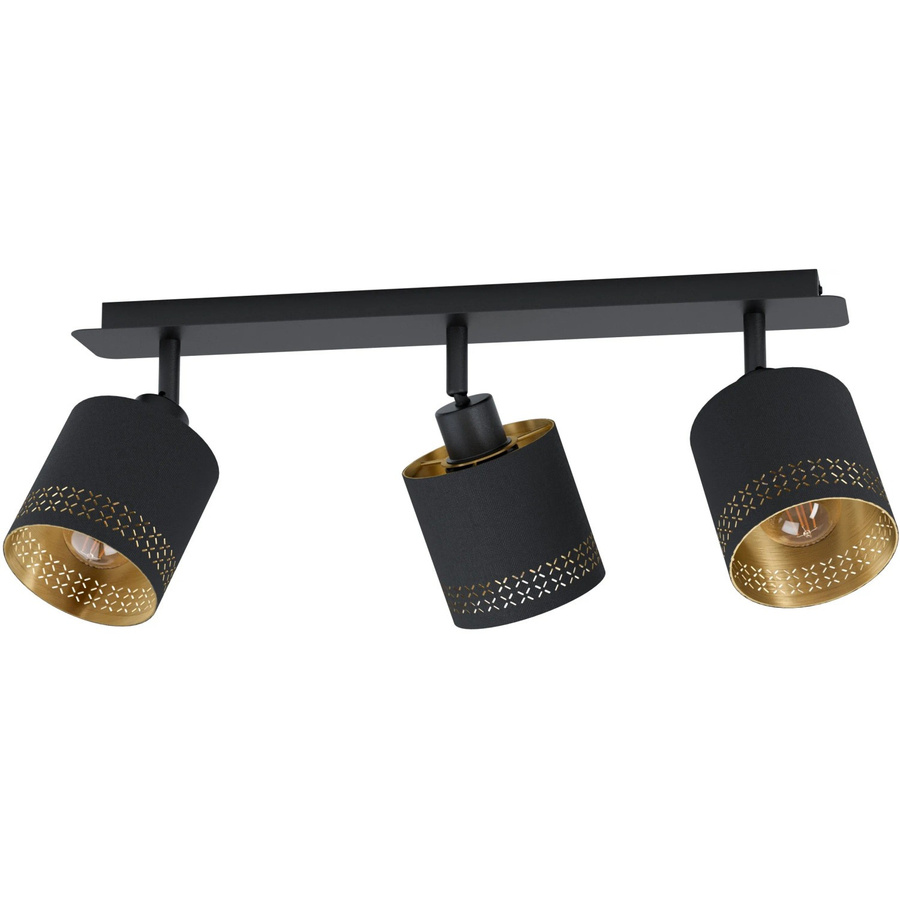 Eglo Esteperra 3er Spot Deckenleuchte in Schwarz-Gold mit E27 Fassung - Bild 2