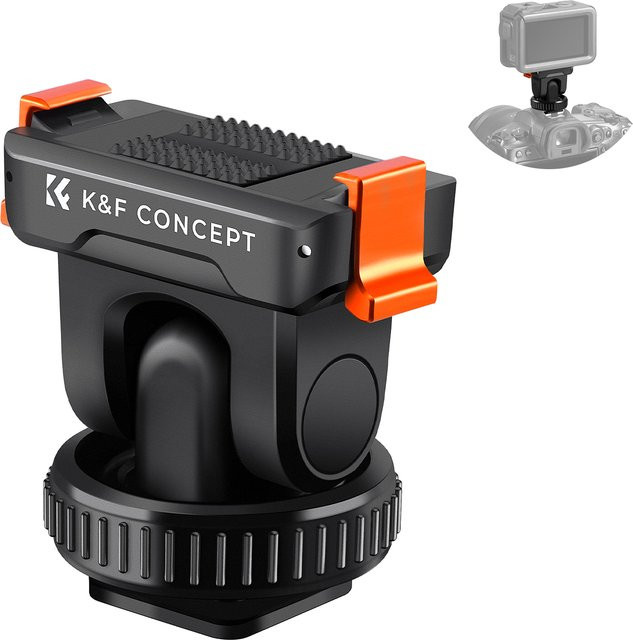K&F CONCEPT Magnetischer Schnellwechsel-Halter mit Cold Shoe für DJI Osmo Action 3, 4 und 5 Pro sowie DSLR Kameras, Schwarz - Bild 1