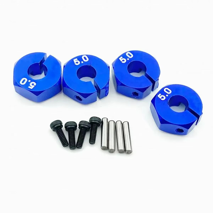 SCLMRC Felge Sechs kant antriebs adapter, 4-teiliges Set, Metall, Blau - Bild 2