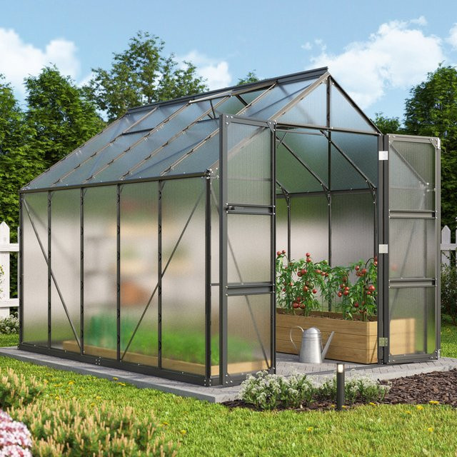 Vitavia Gewächshaus Domus 8300 in Schwarz mit 8,3 m² Fläche, Polycarbonat-Platten und Aluminiumrahmen - Bild 1