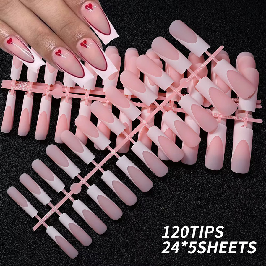 MAFANAILS Künstliche Nägel, Acryl, Weißer Rand, 120 Stück, Unisex - Bild 2
