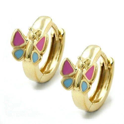 SIGO Creolen Schmetterling, Gold 375, Kinder - Bild 1