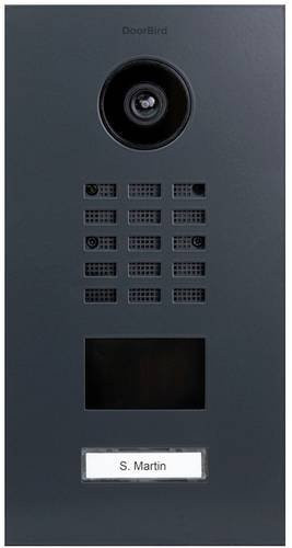DoorBird D2101V IP-Video-Türsprechanlage LAN Außeneinheit aus Edelstahl in Anthrazit RAL 7016 seidenmatt - Bild 1