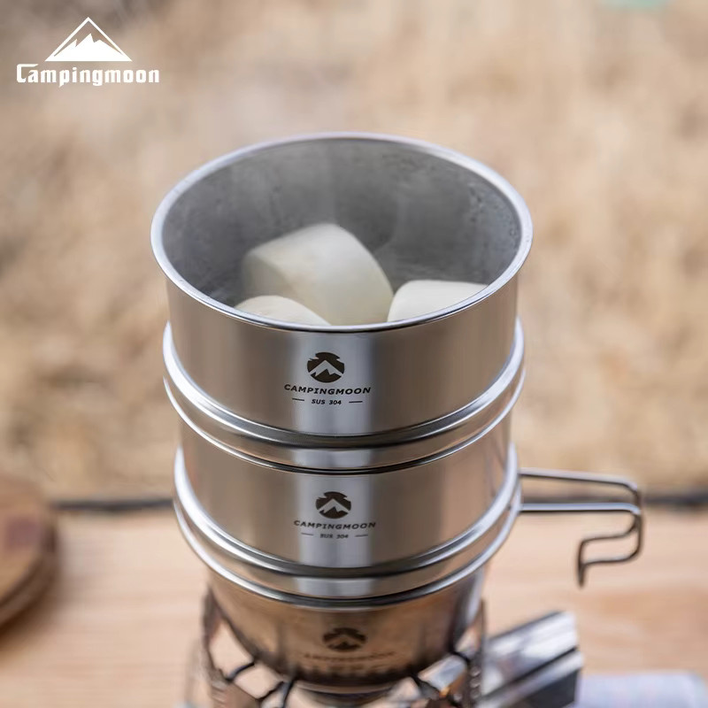 CAMPINGMOON S369 Camping-Schüssel aus 304 Edelstahl in Silber mit 600 ml Fassungsvermögen und Griff - Bild 1