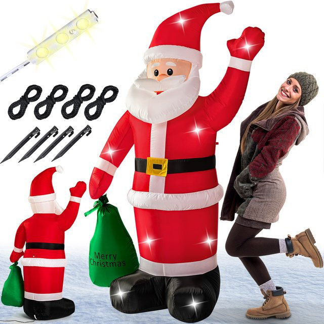 Monzana Aufblasbarer Weihnachtsmann mit Beleuchtung in Mehrfarbig, Höhe: 110 cm, Breite: 60 cm, Tiefe: 60 cm - Bild 1