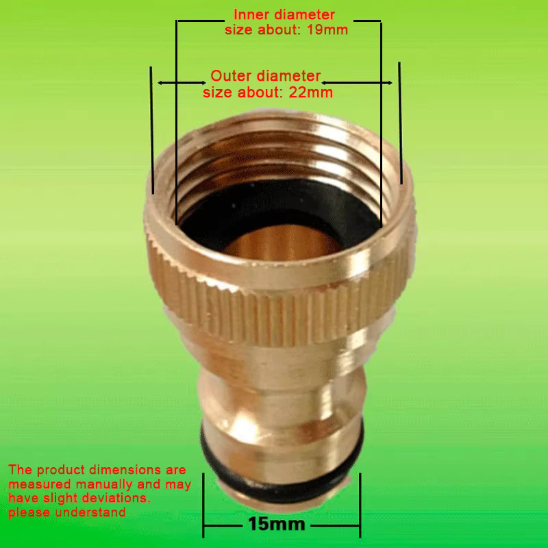 Messing Wasserhahn Adapter als Schlauch Anschluss für Garten und Autowäsche in Gold - Bild 2
