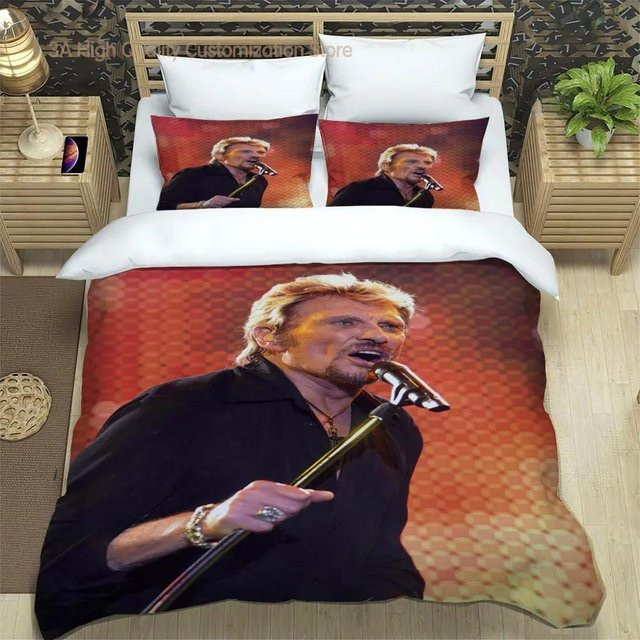 Bettwäsche-Set Lodestar Johnny Hallyday mit Bettbezug und Kissenbezug, Mehrfarbig, B/H: 135 x 200 cm - Bild 1