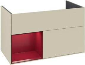V&B Waschtischunterschrank Finion Reg links Peony in Silk Grey Matt Lacquer, B/T/H: 99,6 x 49,8 x 59,1 cm - Bild 1