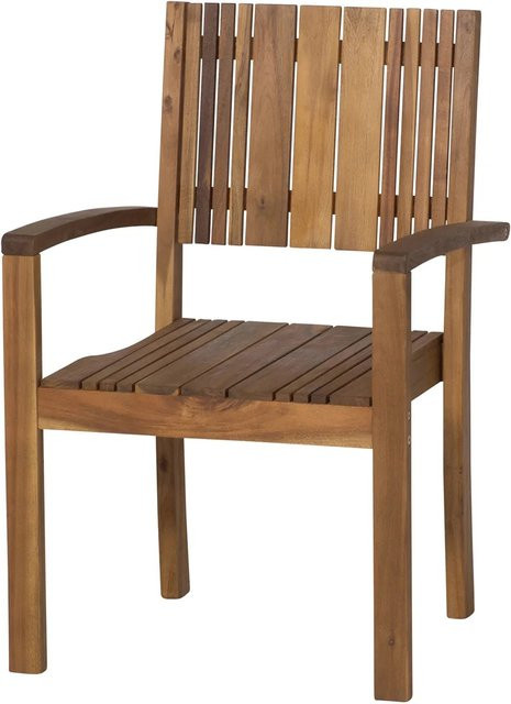 Siena Garden Stapelsessel Falun aus Akazienholz in Beige, B/T/H: 58 x 58 x 90 cm - Bild 1