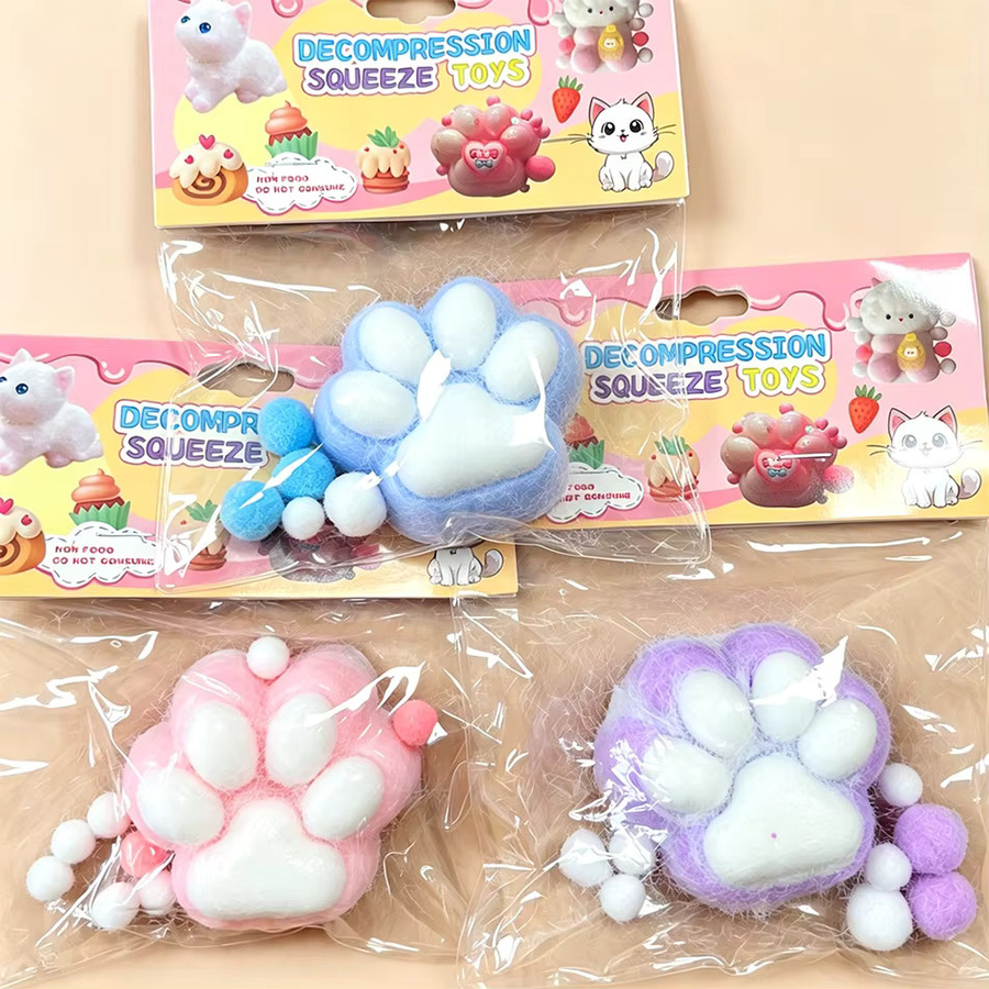 Mini Katzenpfoten Quetschspielzeug, 1-3 Stück, Gummi - Bild 1