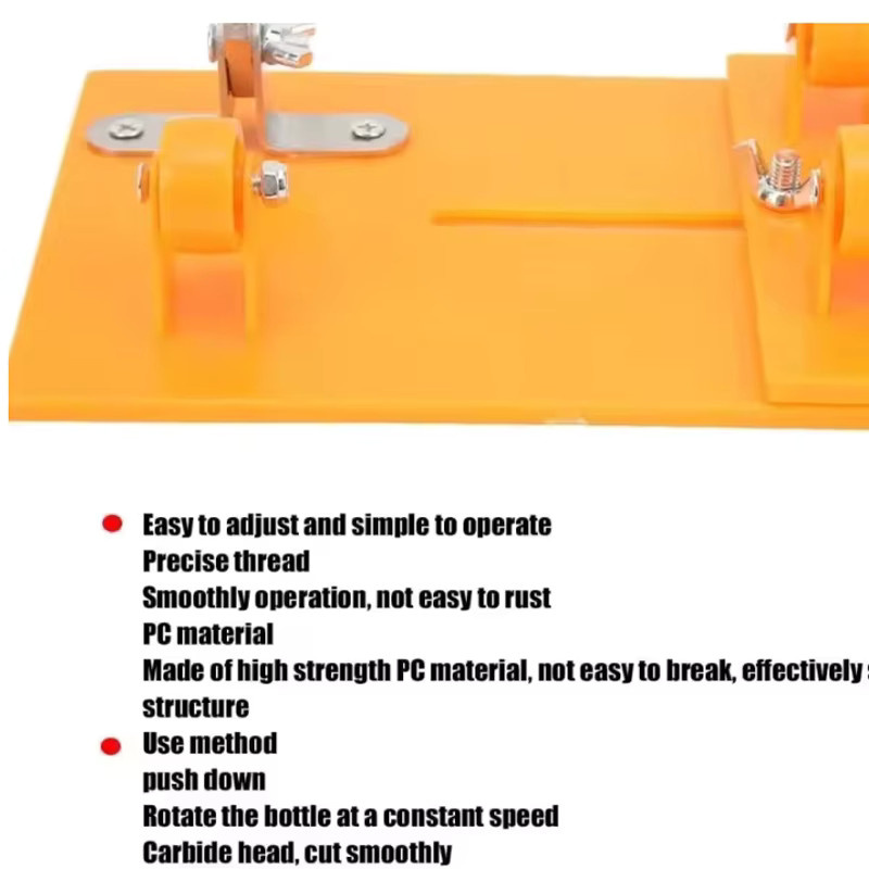 Universelles Glasflaschenmesser als verstellbares DIY-Handwerkzeug zum Schneiden von Glasflaschen in Blau und Orange - Bild 2