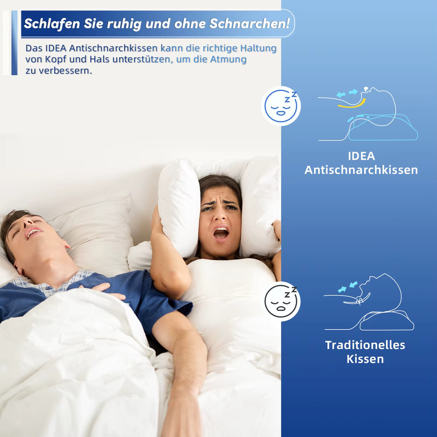 Orthopädisches Memory Foam Nackenkissen von IDEA in Weiß für Seiten-, Rücken- und Bauchschläfer, B/T/H: 67,3 x 38,2 x 13,8 cm - Bild 4