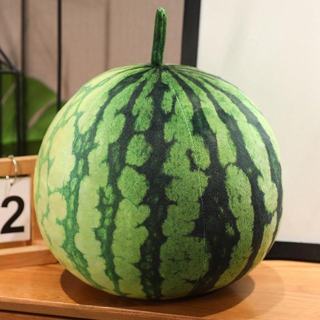 Yiran Health & Beauty Wassermelonen-Stofftier, Grünes Obstkissen, ab 14 Jahren - Bild 1
