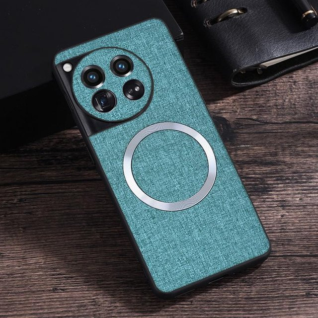 ELVEV Magnetische Premium Stoff Hülle für OnePlus 12 aus Textil-Filz und TPU in verschiedenen Farben - Bild 1