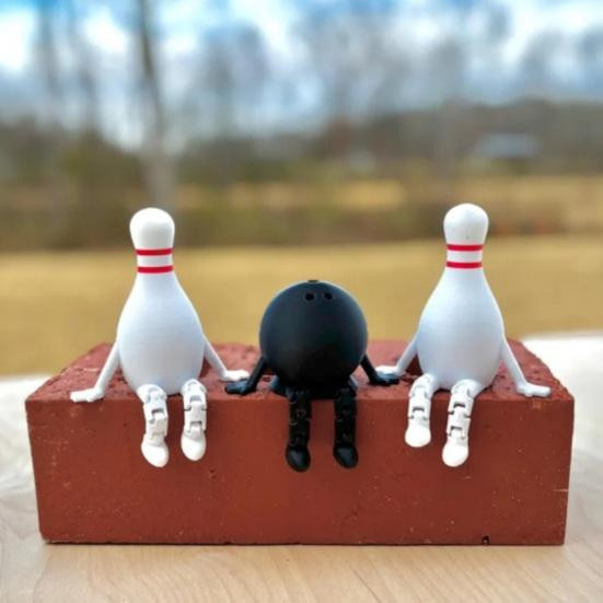 Bowlingkegel Figur mit beweglichen Beinen von Full in Love House als dekoratives Bowlingkugel Ornament aus PLA für dein Zuhause oder Büro - Bild 6