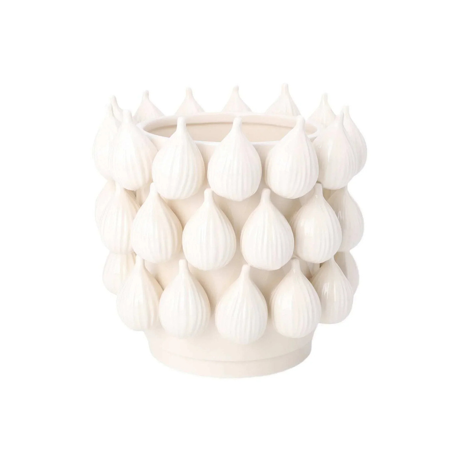House of Nature Keramikvase Sabanilla Feige in Weiß, Höhe: 22 cm - Bild 1