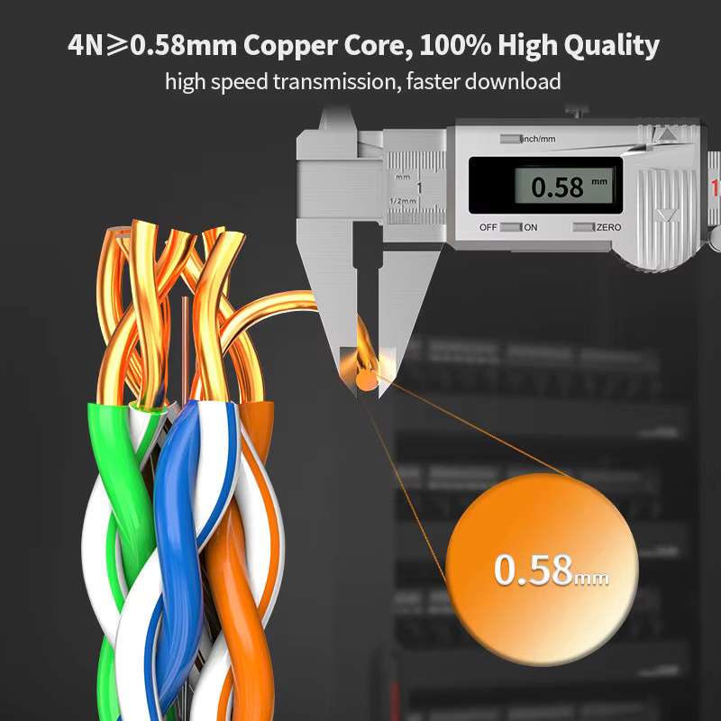 AMPCOM CAT7 Ethernet-Kabel S/FTP LAN-Patchkabel in Orange, 10Gbps geschirmtes Massivkabel für Laptop, Router und PC - Bild 3