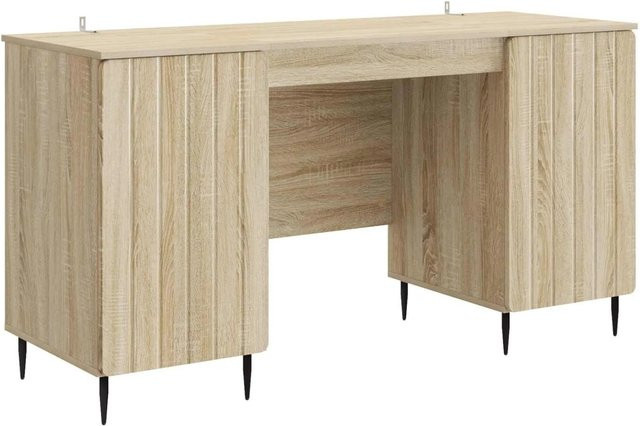 vidaXL Schreibtisch Sonoma-Eiche in Braun, B/T/H: 142,5 x 50 x 75 cm - Bild 1
