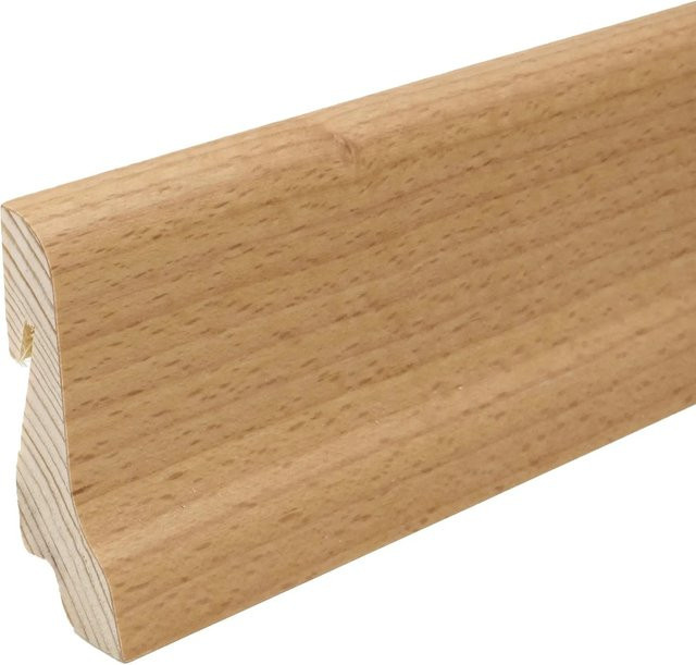 Döllken Profiles Sockelleiste Clipfix A furniert Buche braun, Höhe: 60 mm, Breite: 21 mm, Länge: 2500 mm - Bild 1