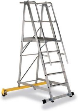 Zarges Plattformleiter aus Aluminium mit 5 Stufen in Silber, Höhe: 130 cm, Breite: 60 cm, Tiefe: 63 cm - Bild 1