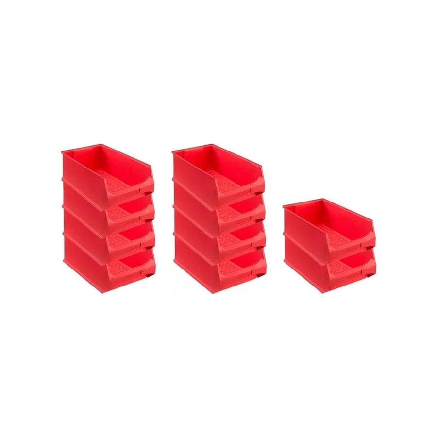 PROREGAL SparSet 10er Pack Rote Sichtlagerboxen mit 21,8 Litern Volumen, H x B x T: 20 x 30 x 50 cm - Bild 2