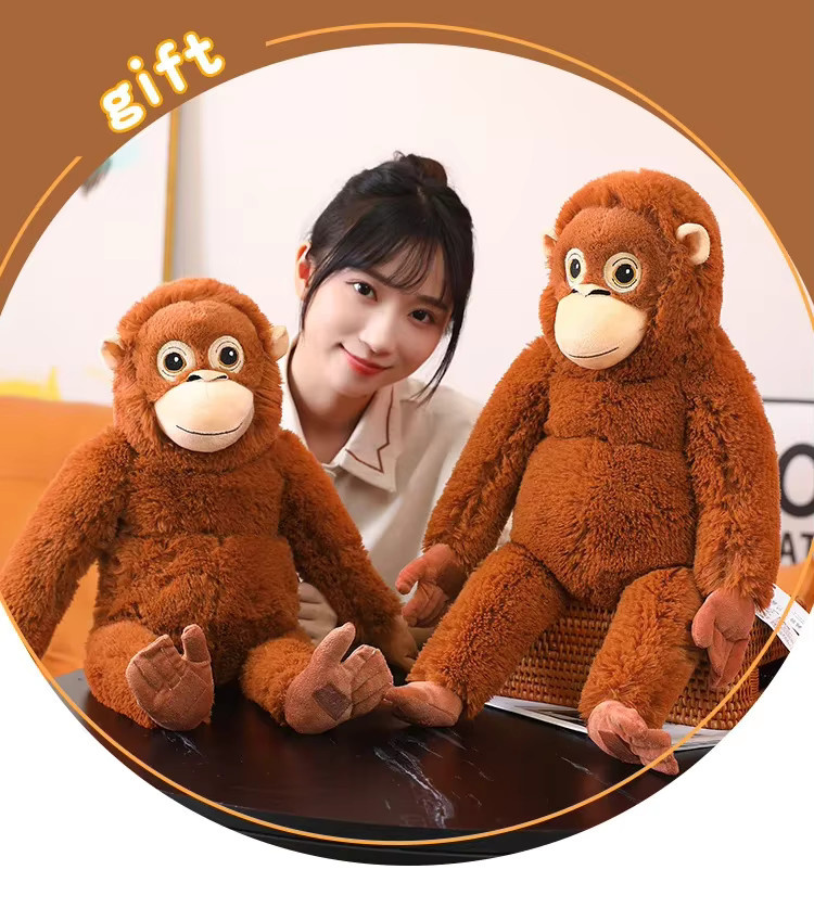 Bandai Gorilla Plüschtier, Schimpanse Affe, Braun, Plüsch / Textil - Bild 4