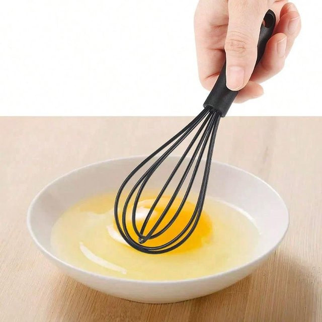 Chenxiaogang Mini-Silikon-Schneebesen, tragbarer und hitzebeständiger Eischläger in Schwarz - Bild 1