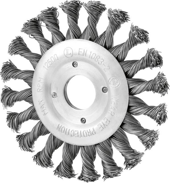 LUX-TOOLS Stahl-Scheibenbürste in Silber mit einem Durchmesser von 115 mm - Bild 1