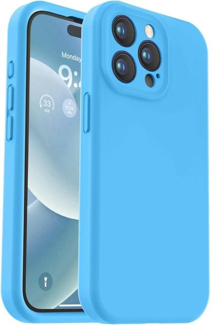 Stoßfeste Silikon-Handyhülle mit Kamera-Objektivschutz für Apple iPhone 15 Pro Max 14 13 12 11 in Blau - Bild 1