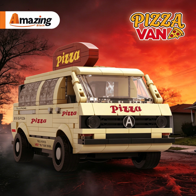AMAZINGBLOKS Pizza-Van, Bausatz, 528 Teile - Bild 1