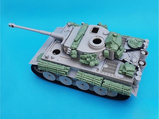 JIJIE Tiger-Panzer-Zubehörset, Zubehör, Maßstab 1:35, unmontiert und unbemalt - Bild 1