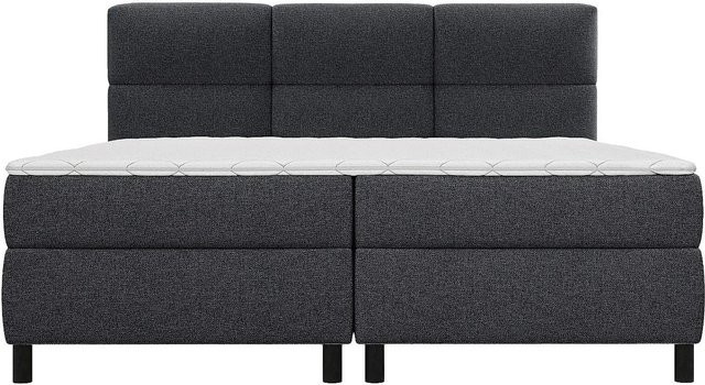 Palacio Boxspringbett gepolstert Anthrazitgrau B/T: 200 x 200 cm - Bild 1