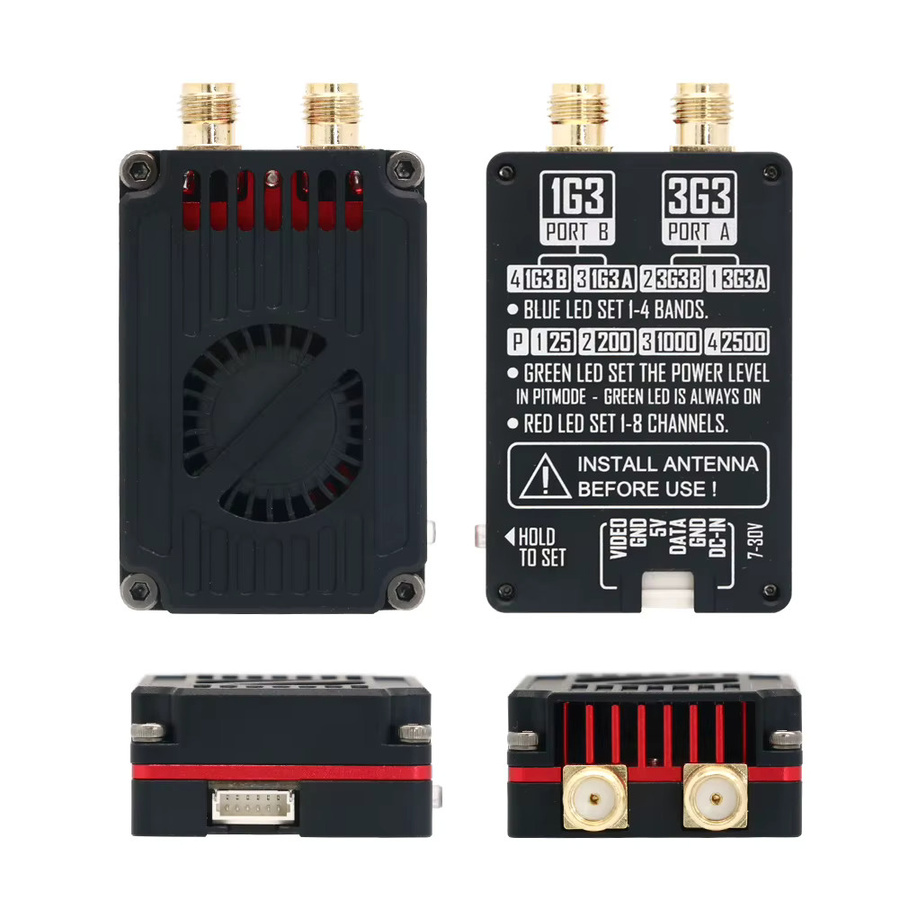 RUSHFPV OverShoot Dualband VTX-Sender für FPV-Drohnen mit 2,5 W/4 W Leistung und IRC Tramp Protocol, Farbe: Schwarz - Bild 4