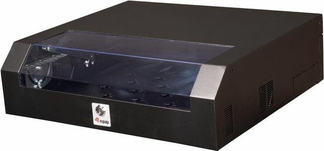 Equip Slim Flex 19 Zoll Schrank 5HE Wandmontiertes Regal in Schwarz RAL9005 mit Sperrschloss und Ablageschienen (ESF-05-B) - Bild 1