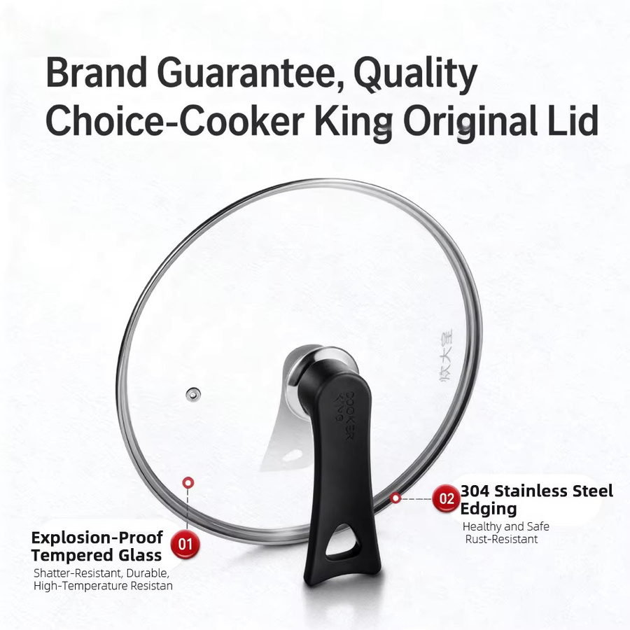 Herd King Universal Topfdeckel aus gehärtetem Glas in Transparent, Durchmesser: 24 cm - Bild 2