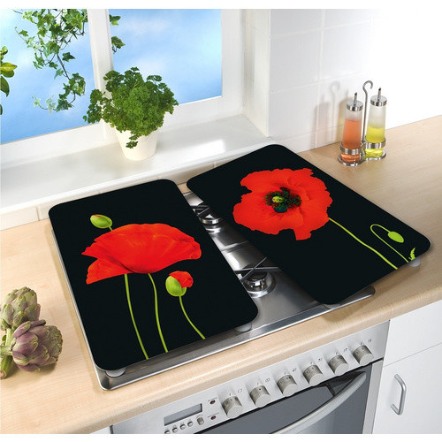 Wenko Herdabdeckplatten Universal Mohn 2er Set Mehrfarbig - Bild 2