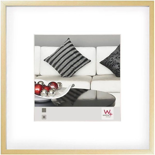 Walther Design Bilderrahmen Chair aus Aluminium in Gold, quadratisch, 40 x 40 cm - Bild 1