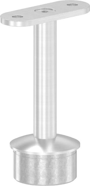 FeNau Rohrabschlussstopfen mit Handlaufanschlussplatte aus Edelstahl V2A in Silber, Durchmesser: 42,4 mm, Wandstärke: 2,0 mm, gebürstet - Bild 1