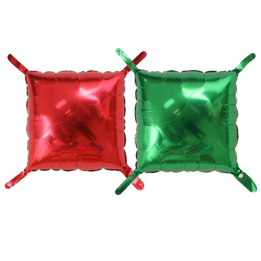 10 Stück quadratische Folienballons von EACH PARTY in Rot und Grün für deine Weihnachtsdekoration, Durchmesser: 45,72 cm - Bild 3