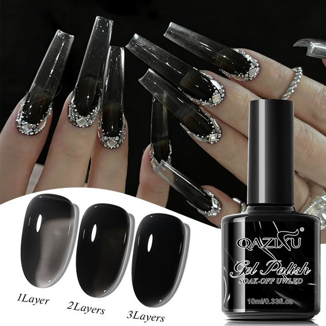 QAZIXU Nagellack, Schwarz, Glänzend - Bild 1