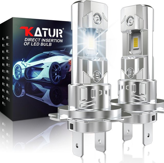 Katur H7 LED Auto Scheinwerfer Birnen Set mit 6000 Kelvin Weiß GC-7535 Chips für Jaguar XE XF F-Pace E-Pace, 2 Stück - Bild 1