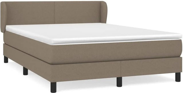 vidaXL Boxspringbett mit Matratze in Beige, Hybrid-Konstruktion mit Taschenfederkern, B/T: 140 x 200 cm - Bild 1