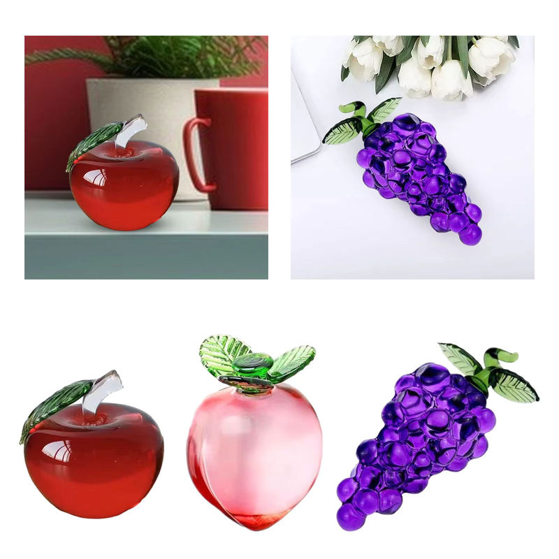 Dekorative Obstfigur aus Glas von homyl in Rot als Briefbeschwerer und Kunsthandwerk für Tisch, Büro oder Heimdekoration - Bild 3